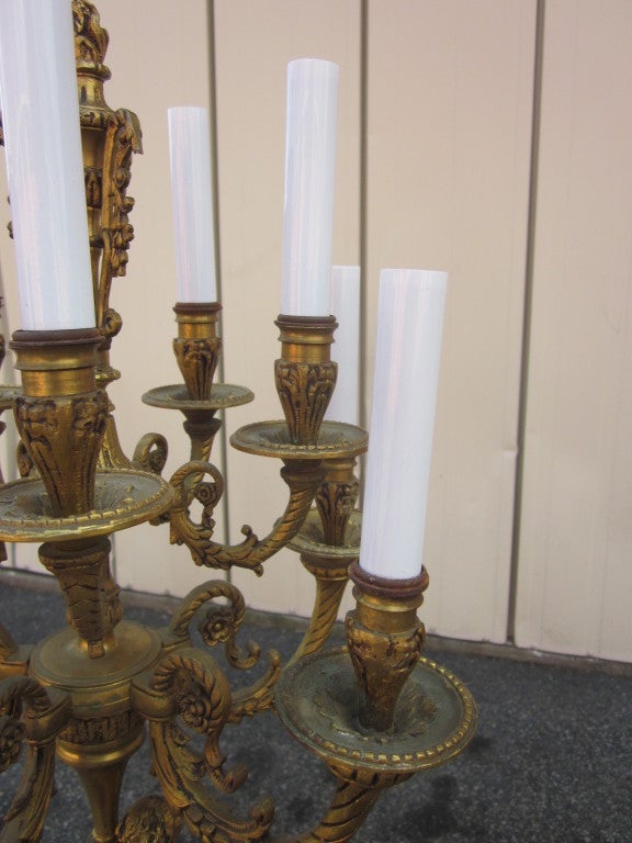 19th Century Pair of French Empire Style Candelabras For Sale