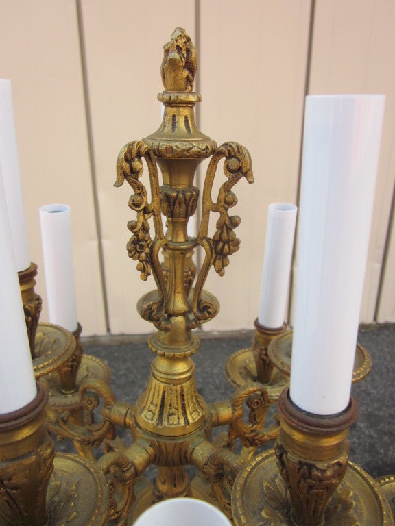 Bronze Pair of French Empire Style Candelabras For Sale