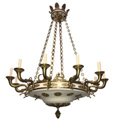Pair of French Empire Style Chandeliers, Sold Individually