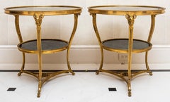 Pair of French Empire Style Gueridon Tables