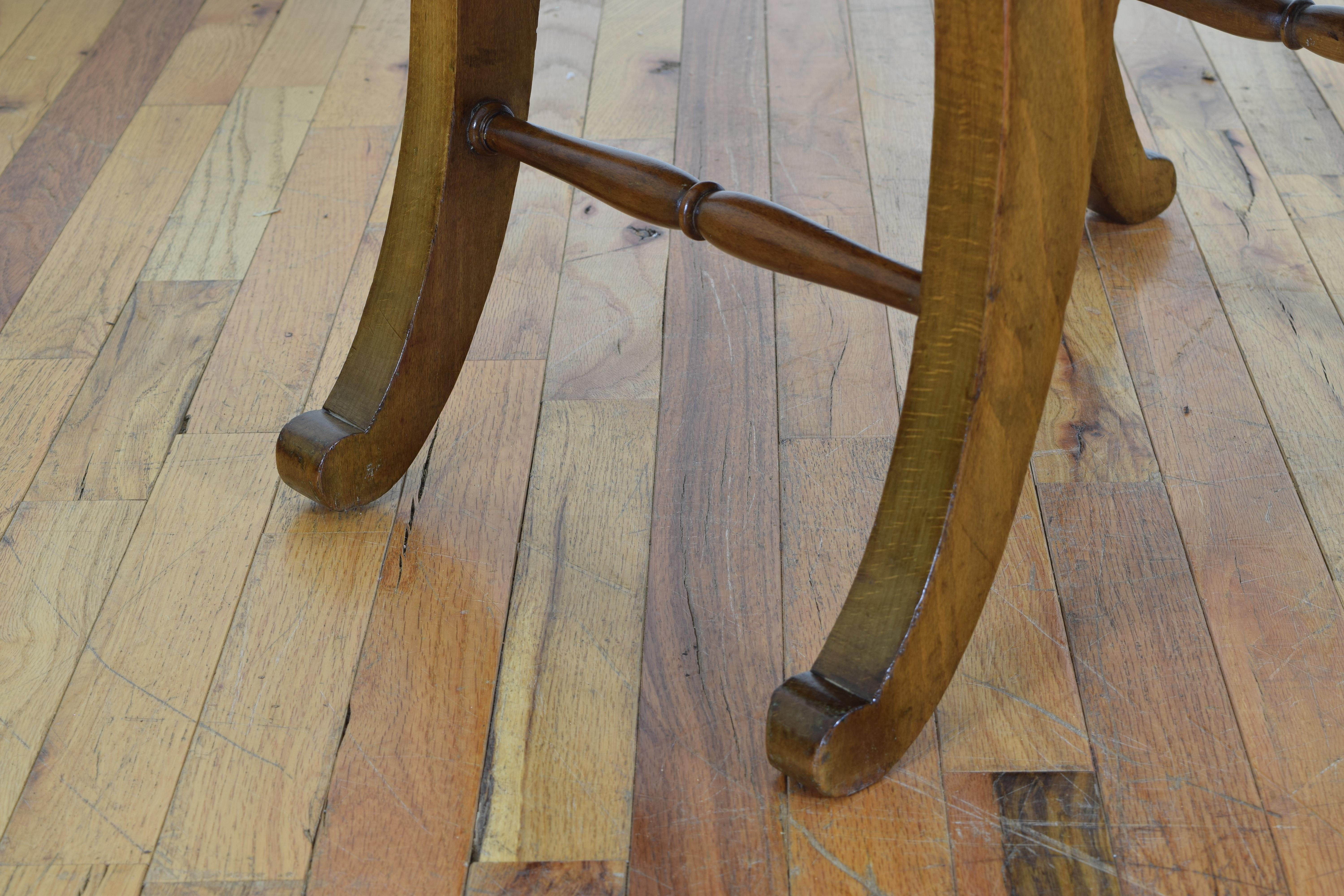 Pair of French Empire Style Light Walnut Benches, Early 20th Century 4
