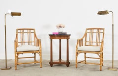 Pair of French Empire Style Marble Top Side Tables by Baker