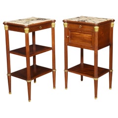 Antique Pair of French Empire Style Nightstands