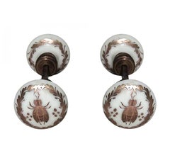 Pair of French Empire Style Porcelain Door Handles