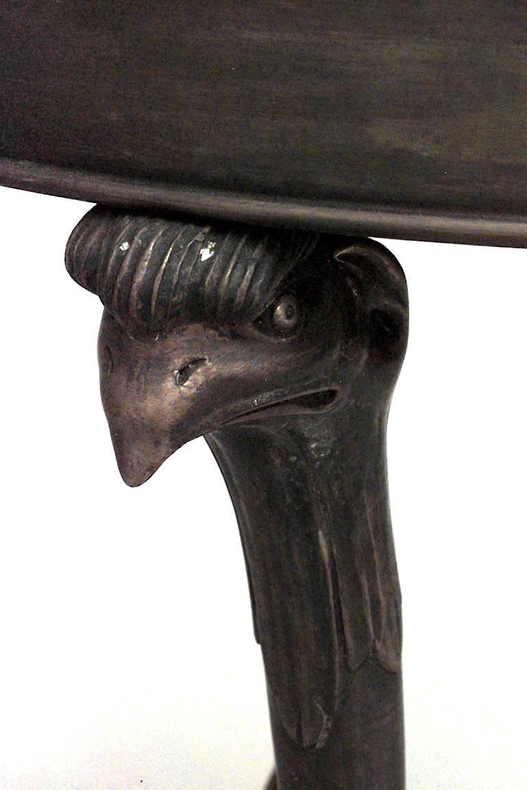 Paar runde Bronze-Gueridon-Tische im französischen Empire-Stil im Angebot 1