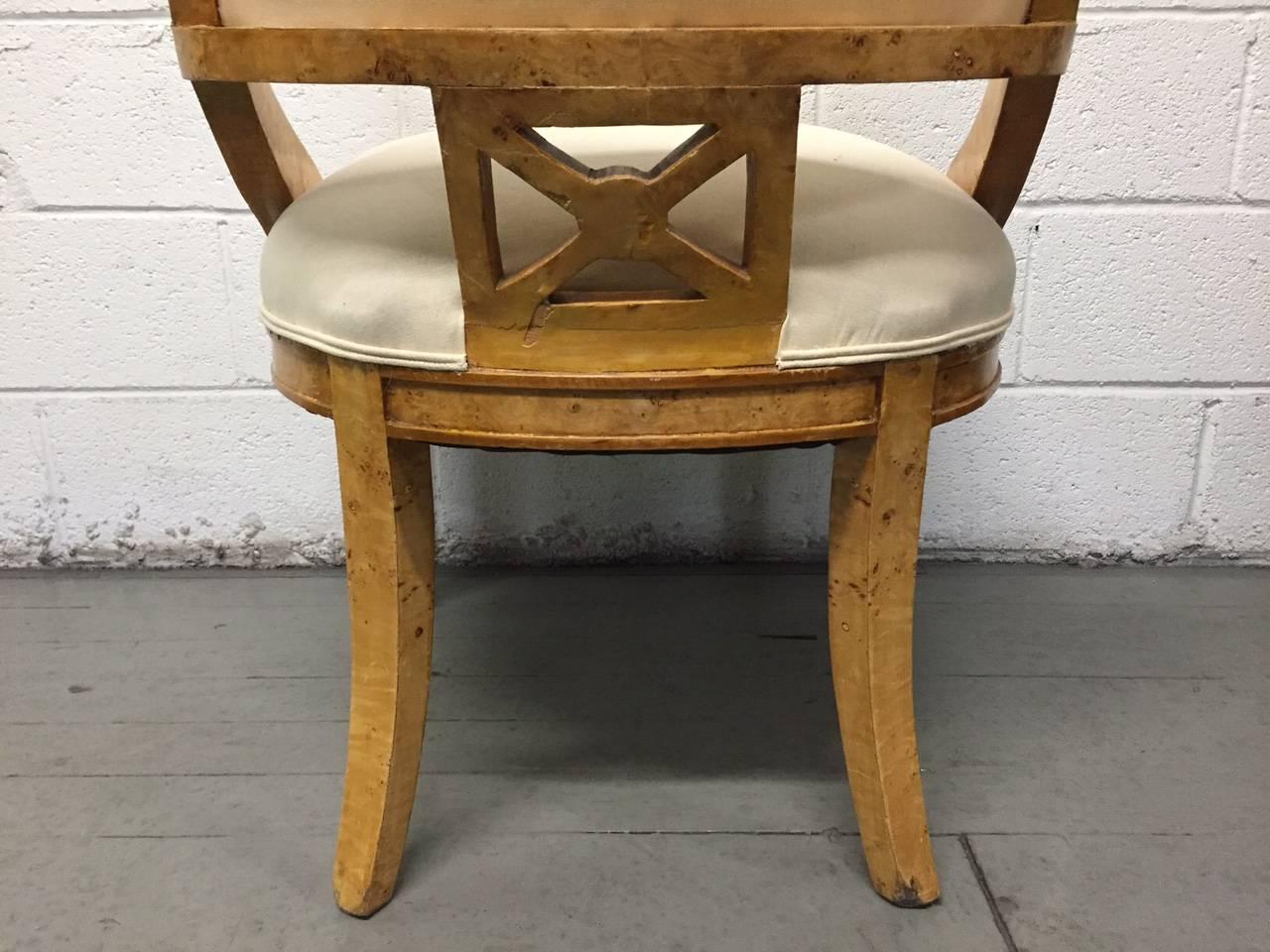 Pair of French Empire Style Side Chairs For Sale 2