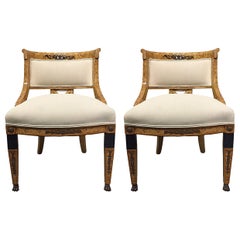 Pair of French Empire Style Side Chairs