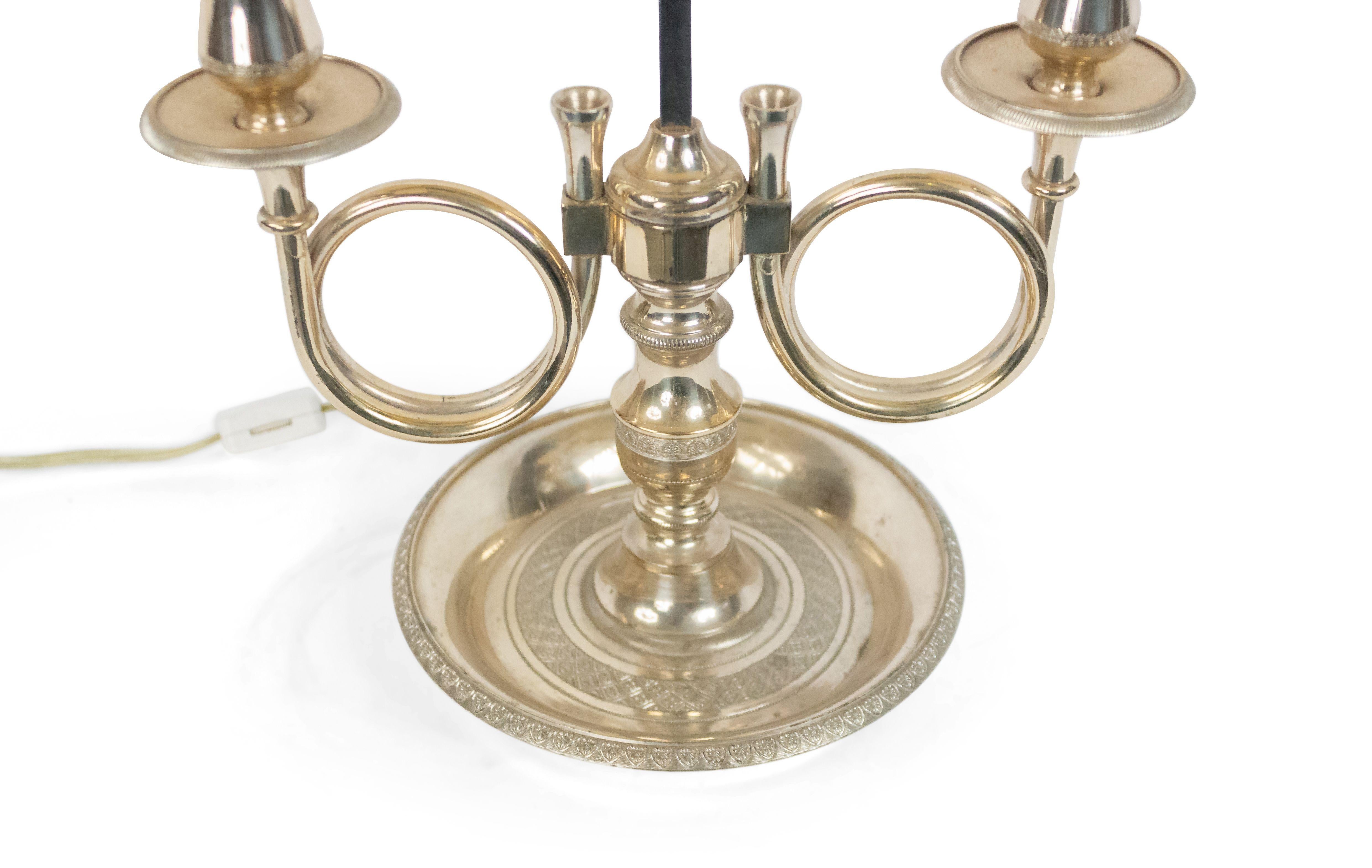 Paar französische Tischlampen im Empire-Stil aus Silberblech (Unbekannt) im Angebot