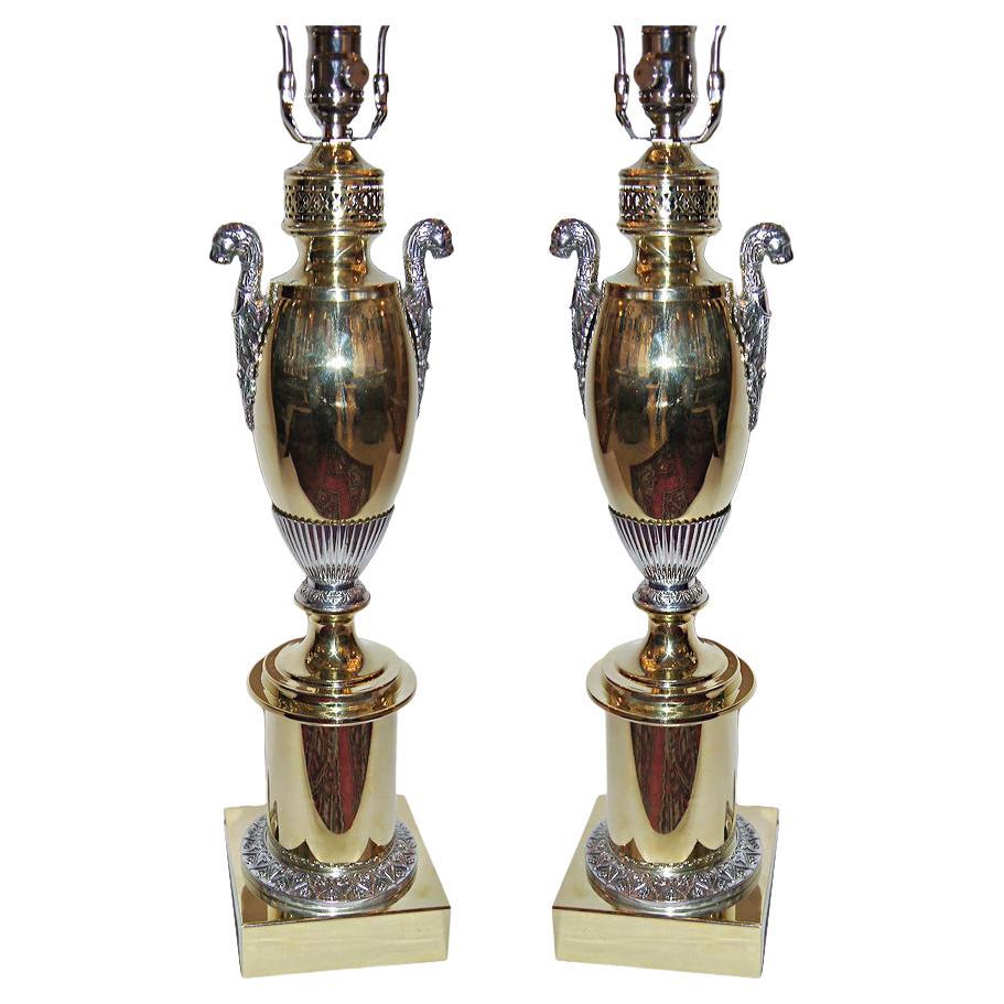 Pair of French Empire Style Table Lamps