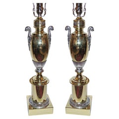 Antique Pair of French Empire Style Table Lamps