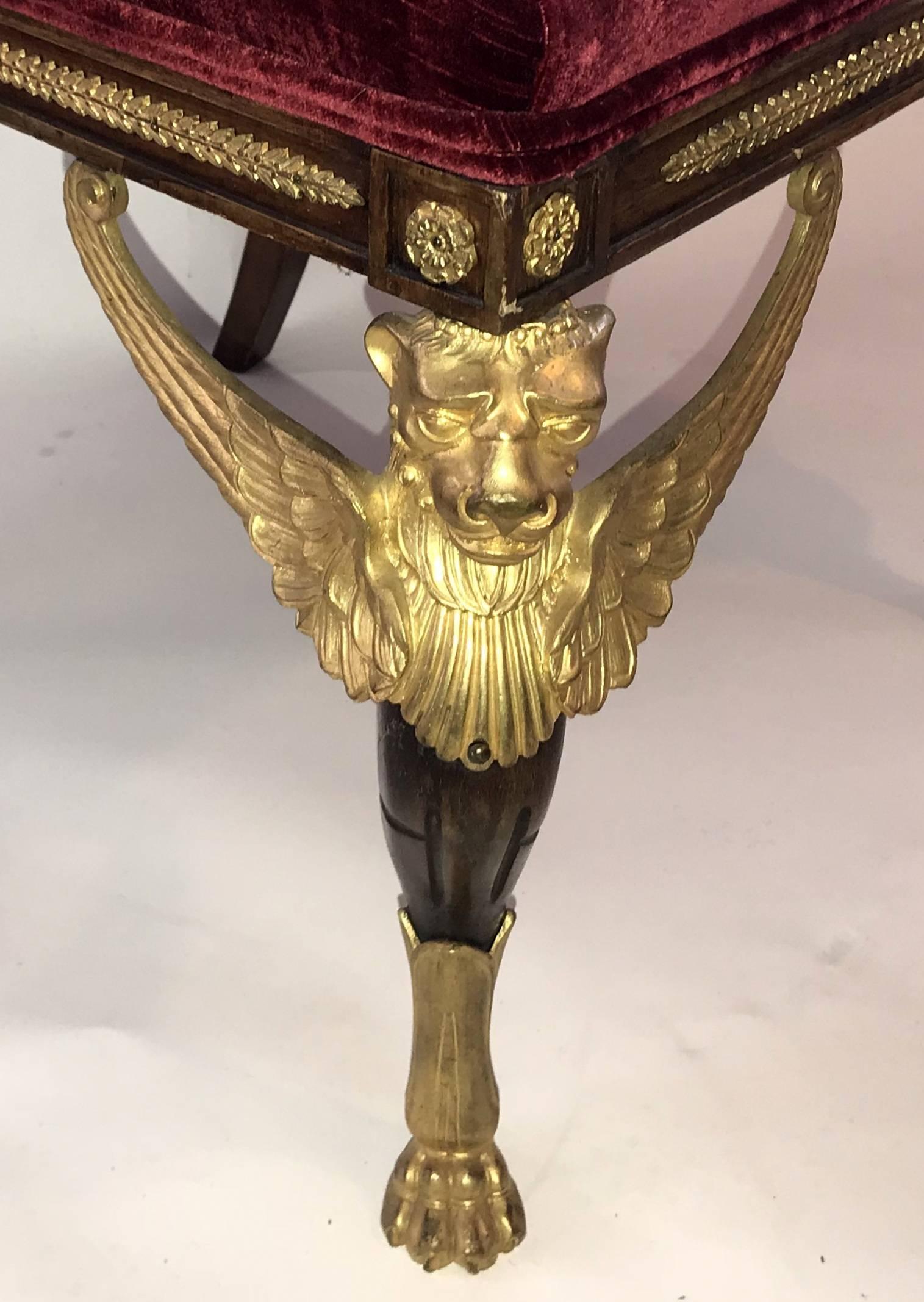 Gilt Bronze Furniture Mount Ormolu Neoclassical Lion Animal Paw Foot Empire 