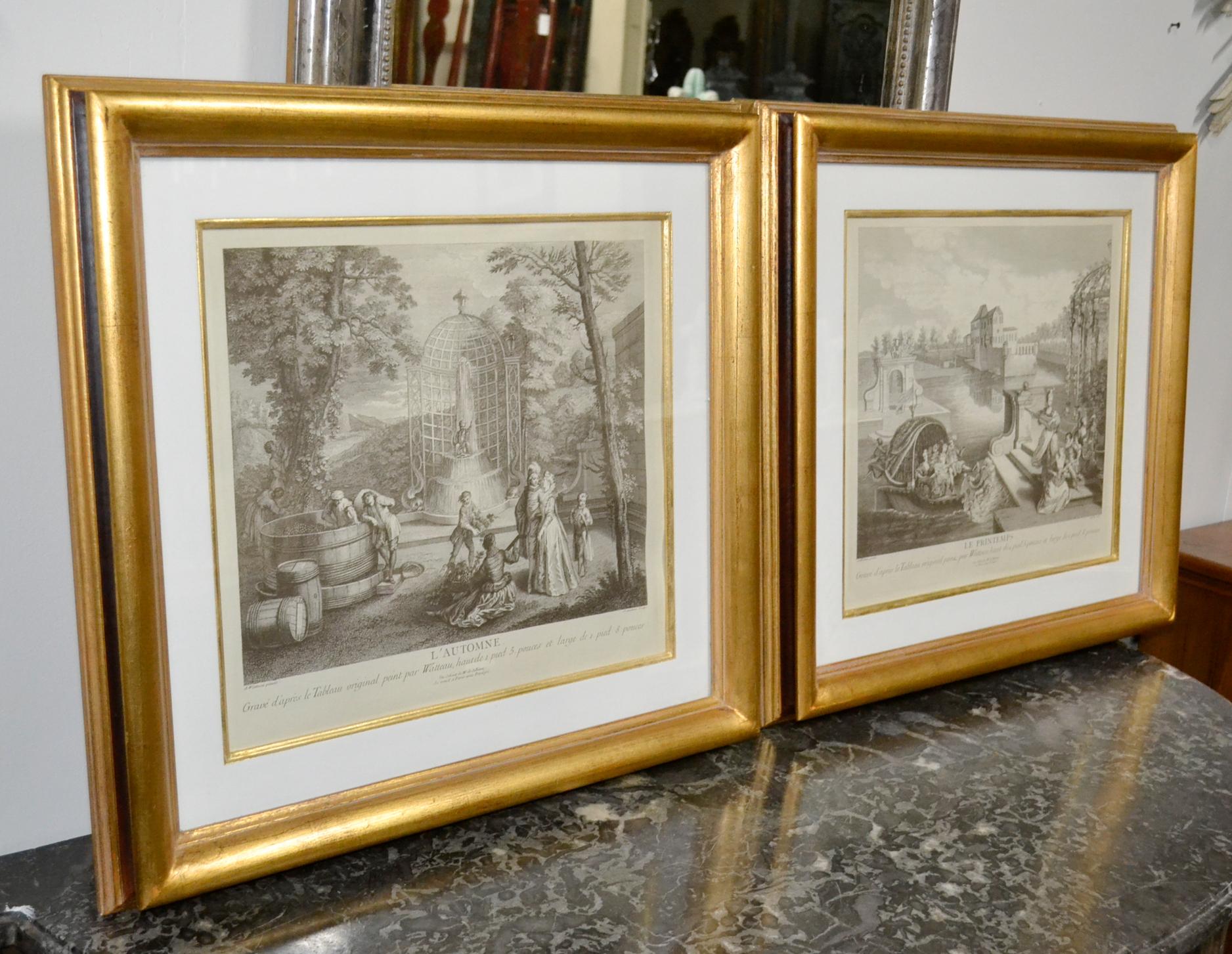 Early 20th Century Pair of French Engraving by A. Watteau
