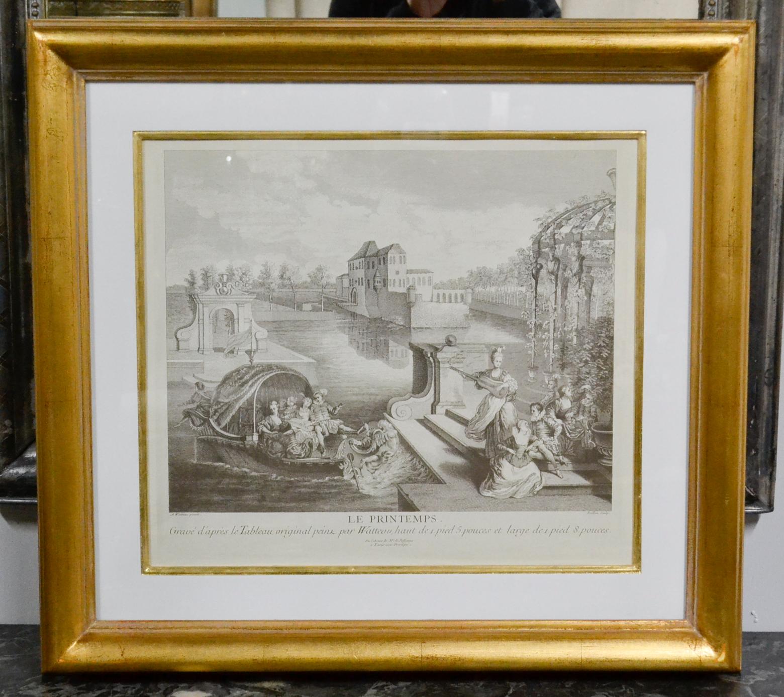 Pair of French Engraving by A. Watteau 1