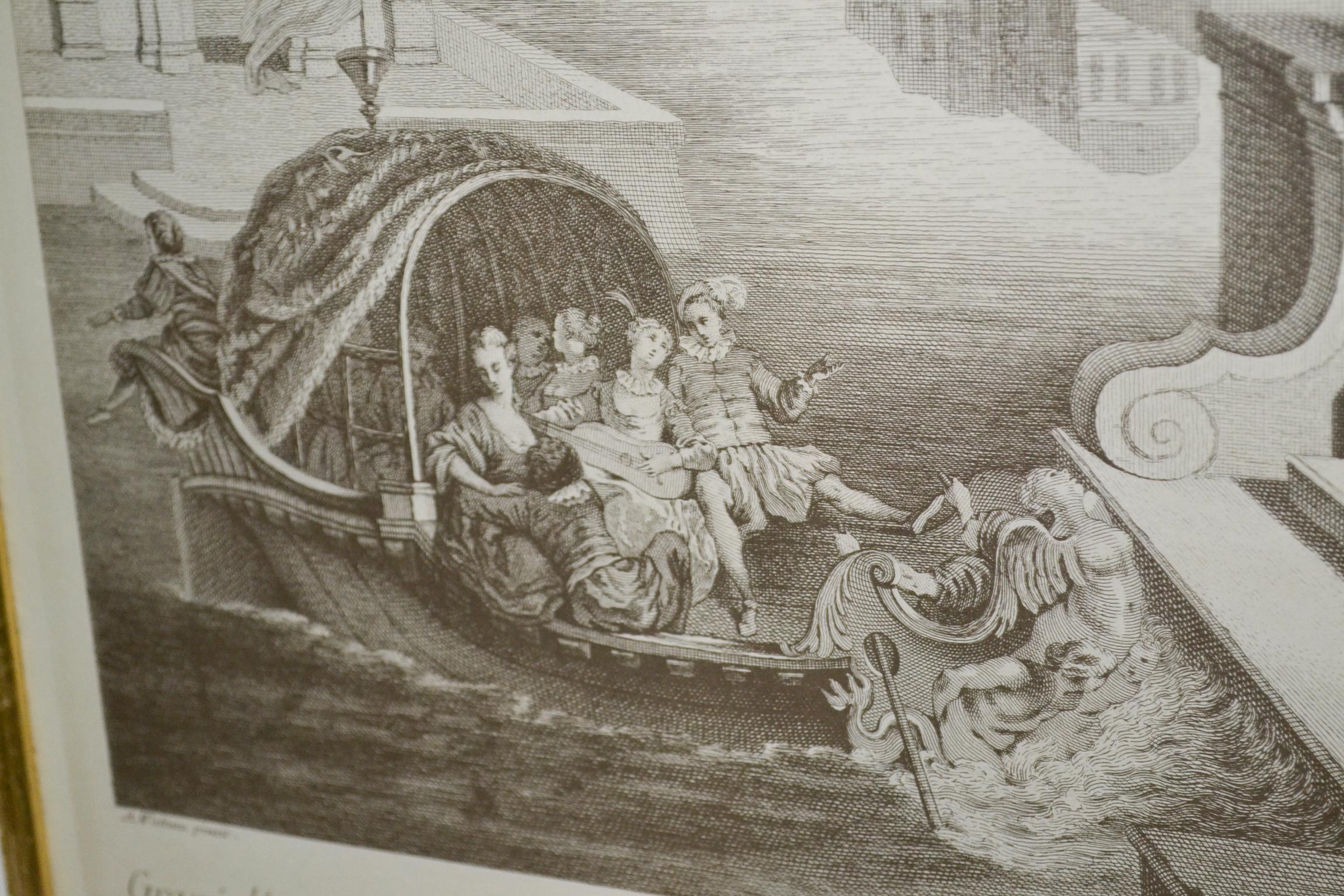 Pair of French Engraving by A. Watteau 3