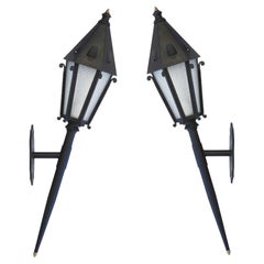 Large French Outdoor Torchère Lanterns C1950