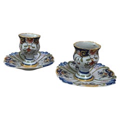 Pair of French Faience Egg Cup, circa 1900