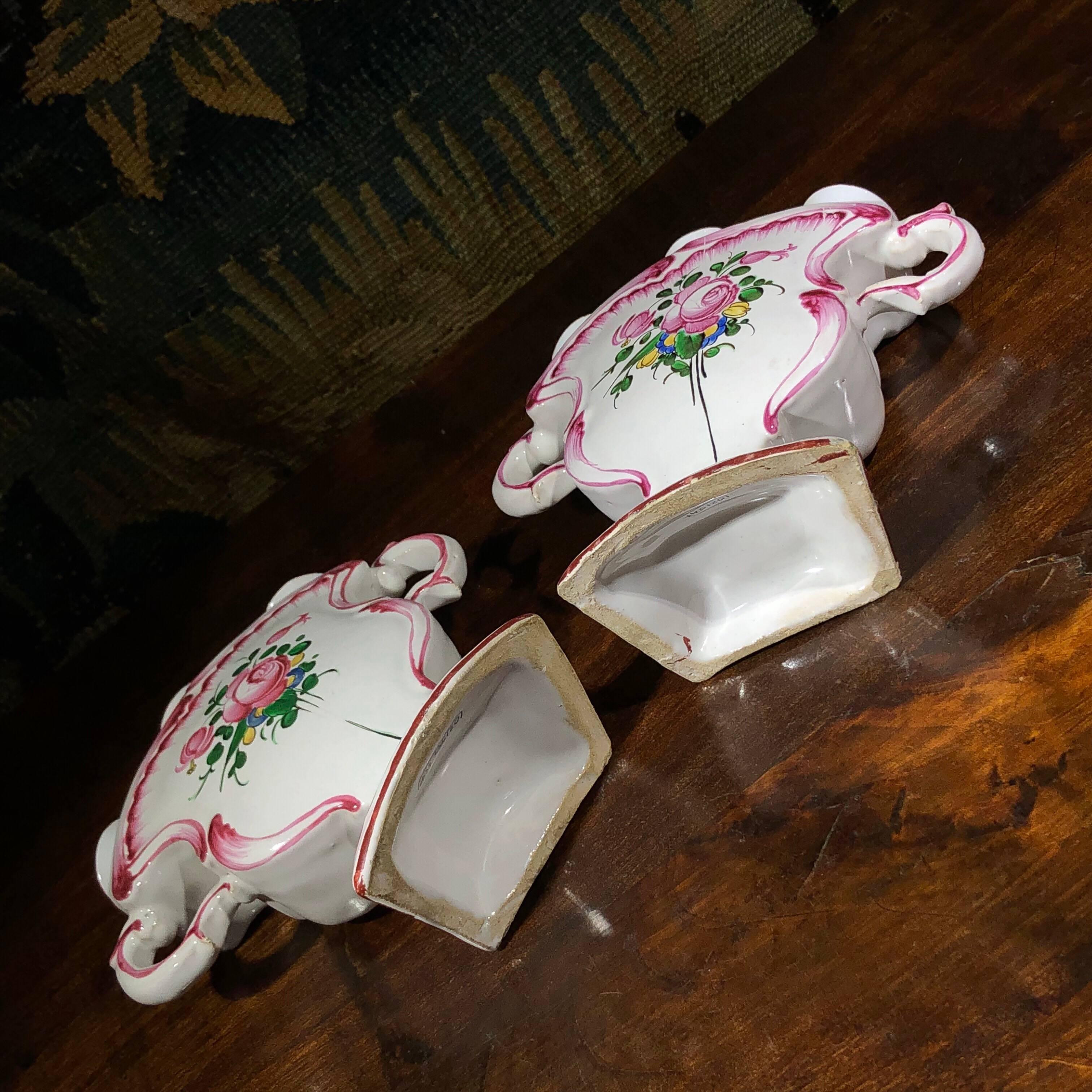 Pair of French Faience Tulip Vases, Prob. Luneville, 19th Century 2