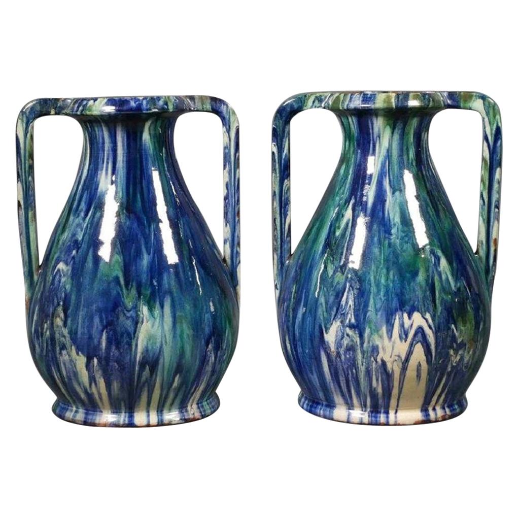 Pair of French Faïence Vases