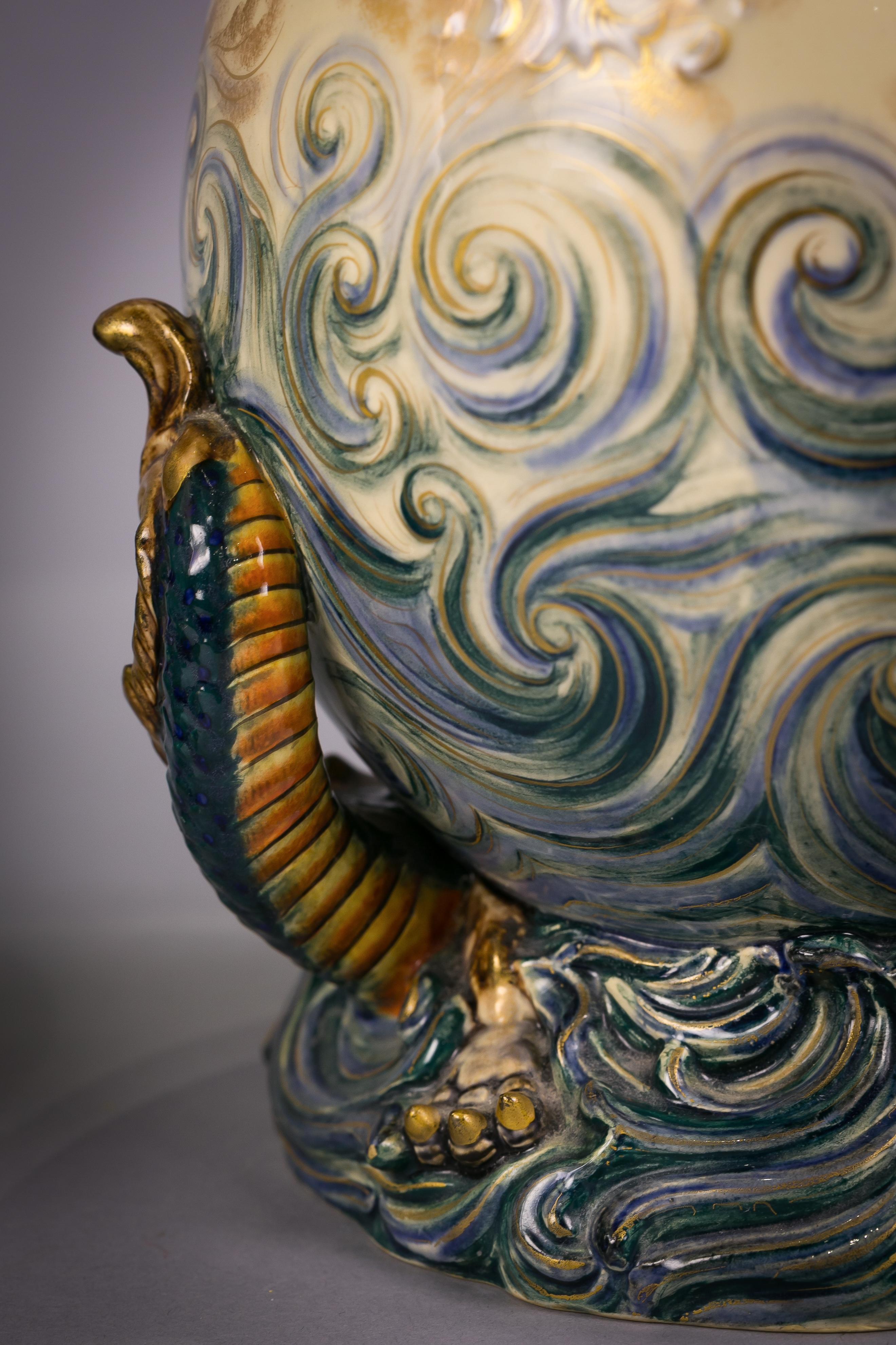 Pair of French Faience Vases, Luneville, circa 1875 For Sale 3
