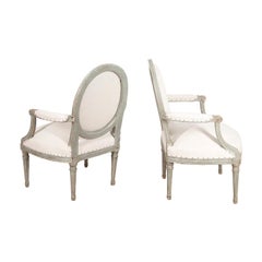 Pair of French Fauteuil by Renowned Furniture Maker Louis Charles Carpentier