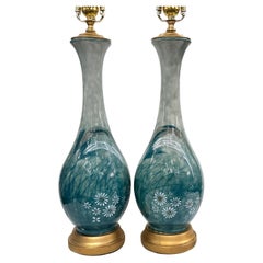 Pair of French Floral Lamps