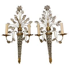 Pair of French Flower Sconces, Circa 1930s