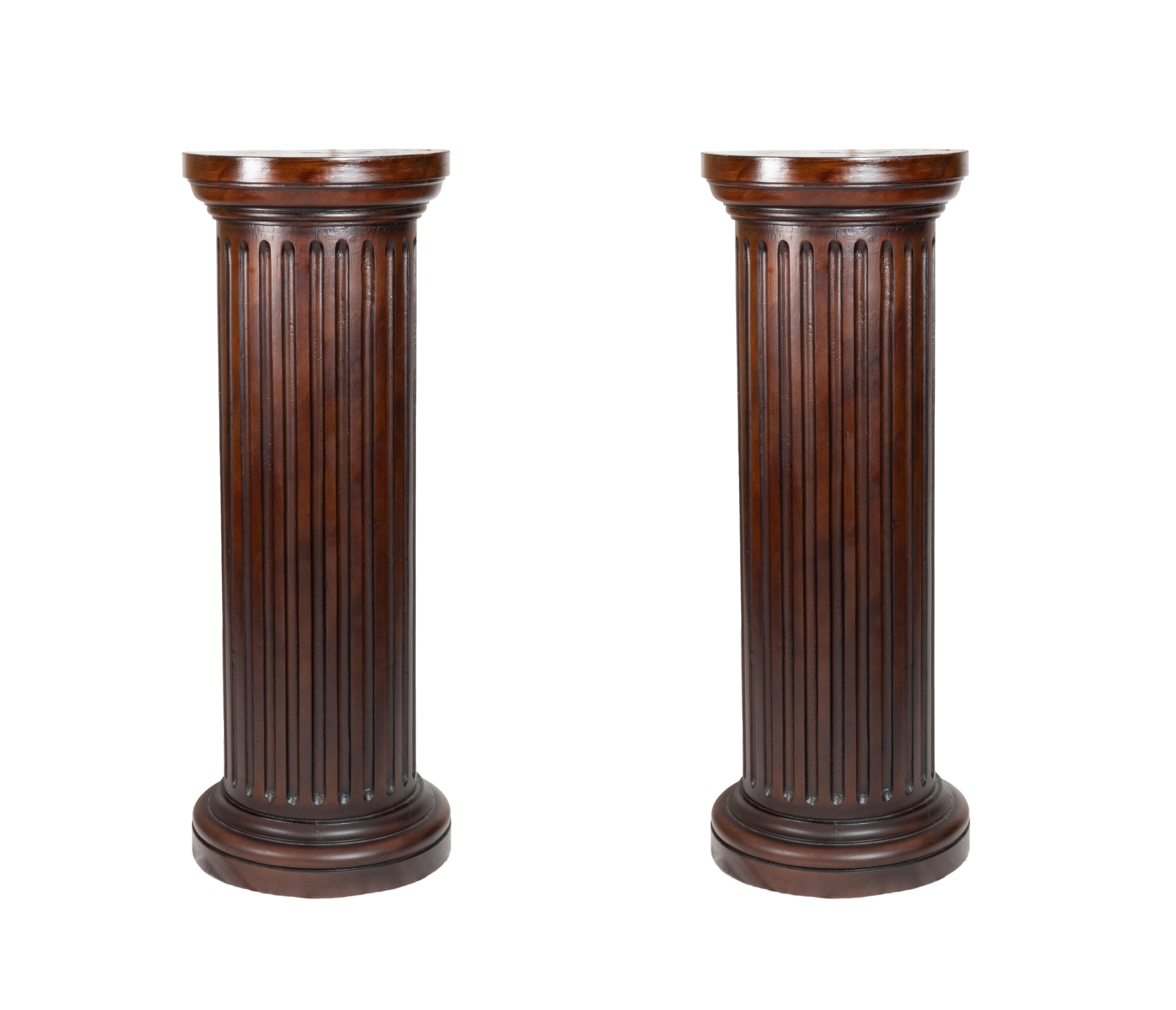  Pair Of French Fluted Wood Columns, 19th Century For Sale 2