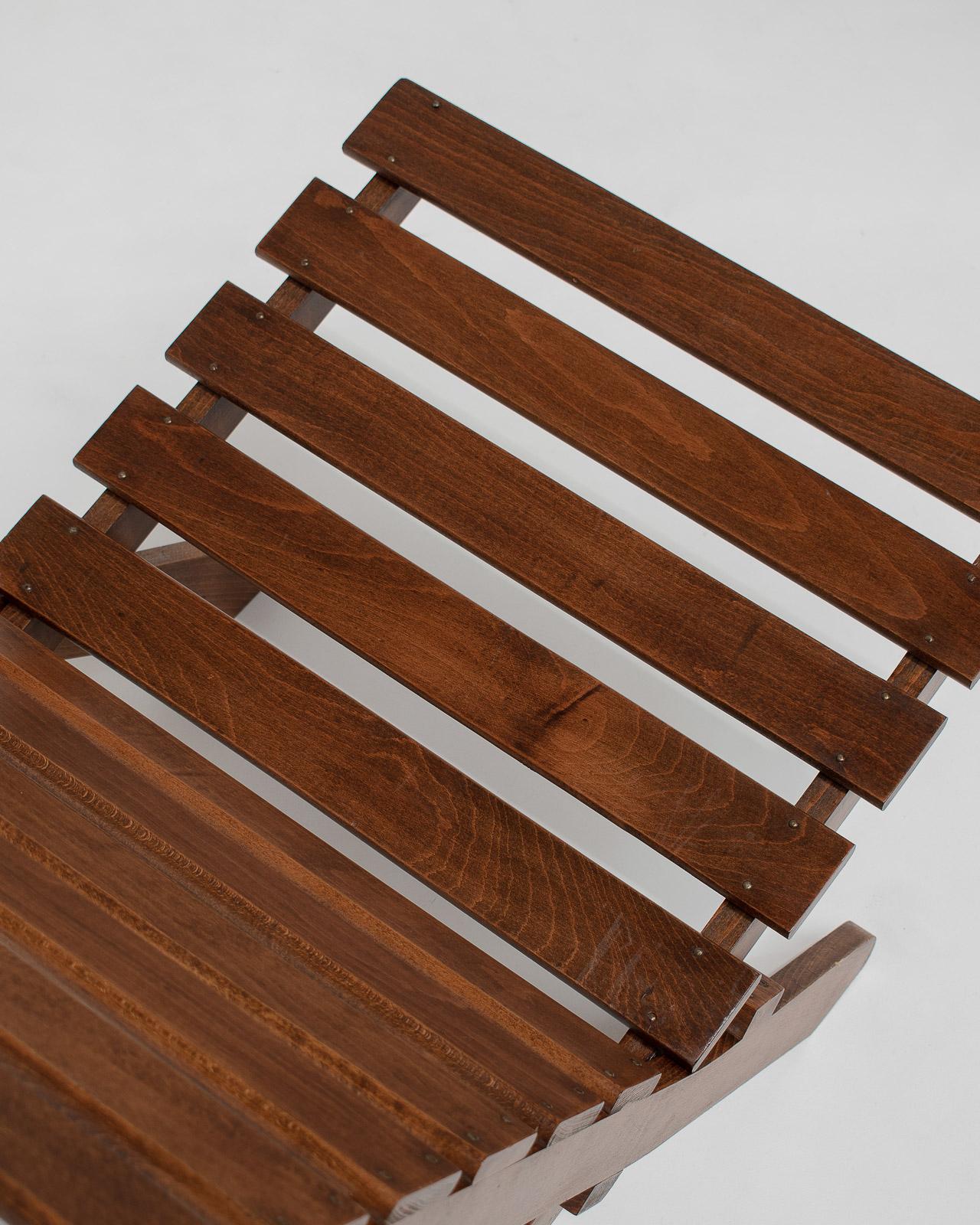 Pair of French Folding Chairs in Stained Teak, France 1950s For Sale 5