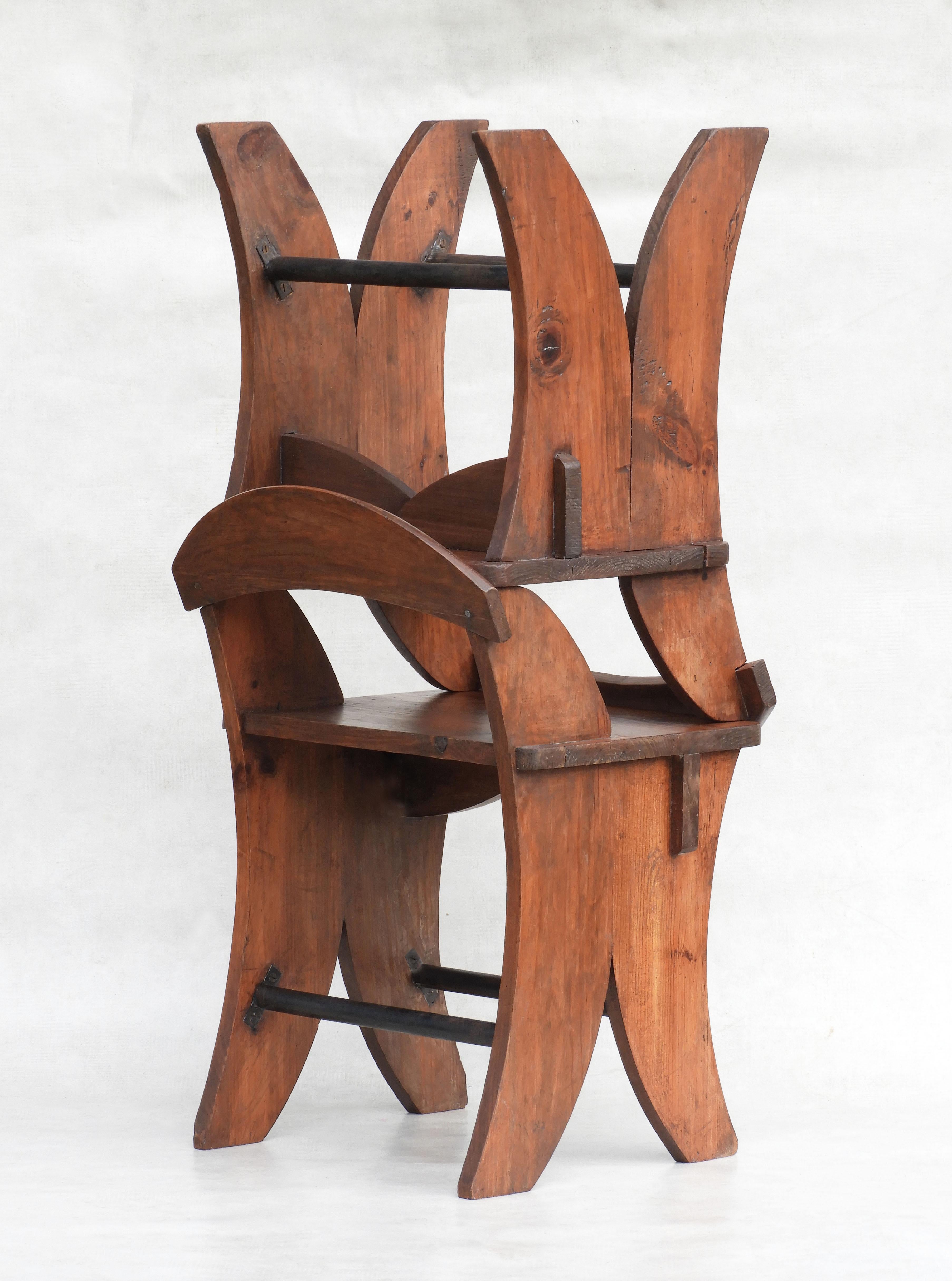 Pair of French Folk Art Chairs C1930 2