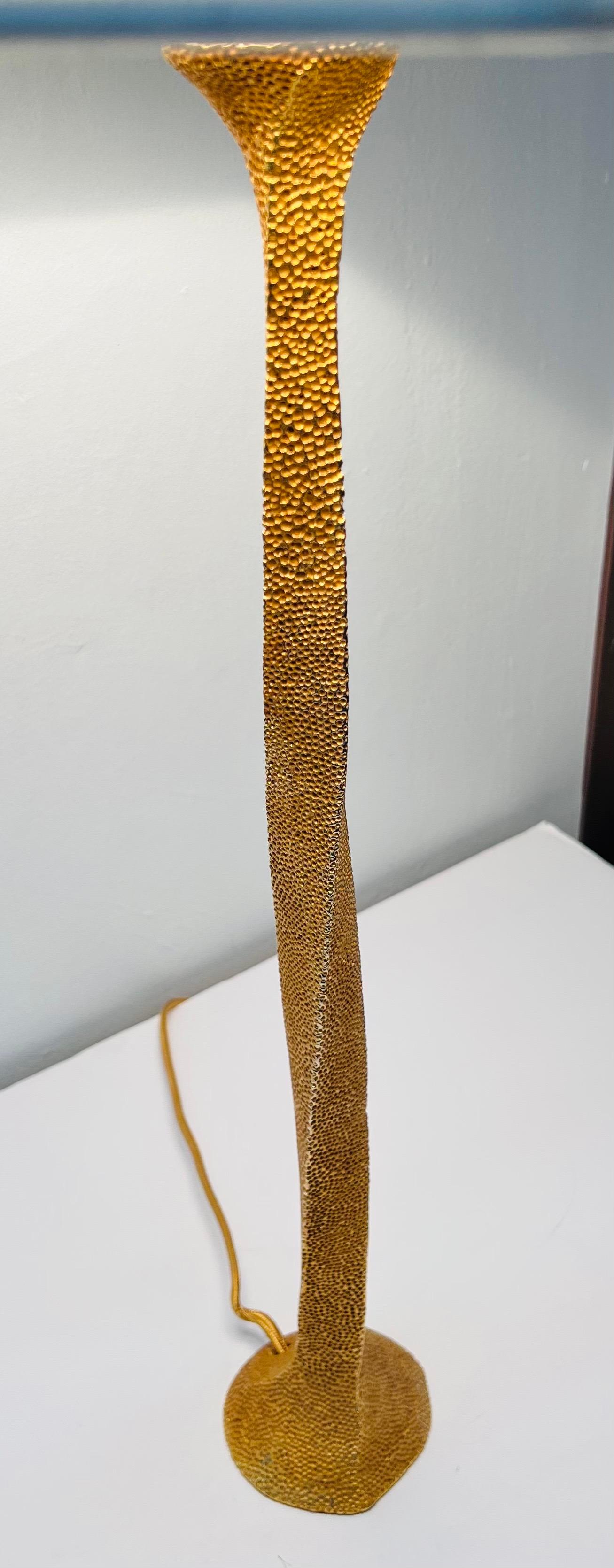 Paar französische Fondica-Tischlampen aus goldener Bronze aus den 90er Jahren (Gold) im Angebot