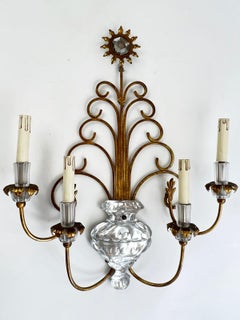 Pair of French, Four-Light Bagues-Style Sconces