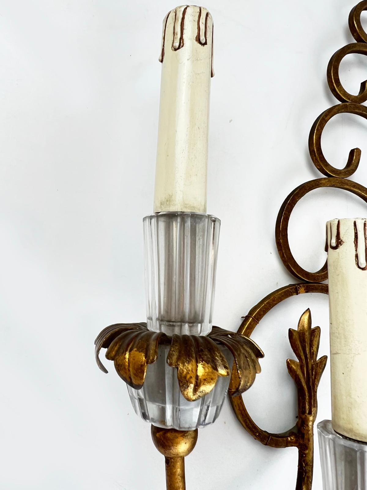Pair of French, Four-Light Bagues-Style Sconces For Sale 1