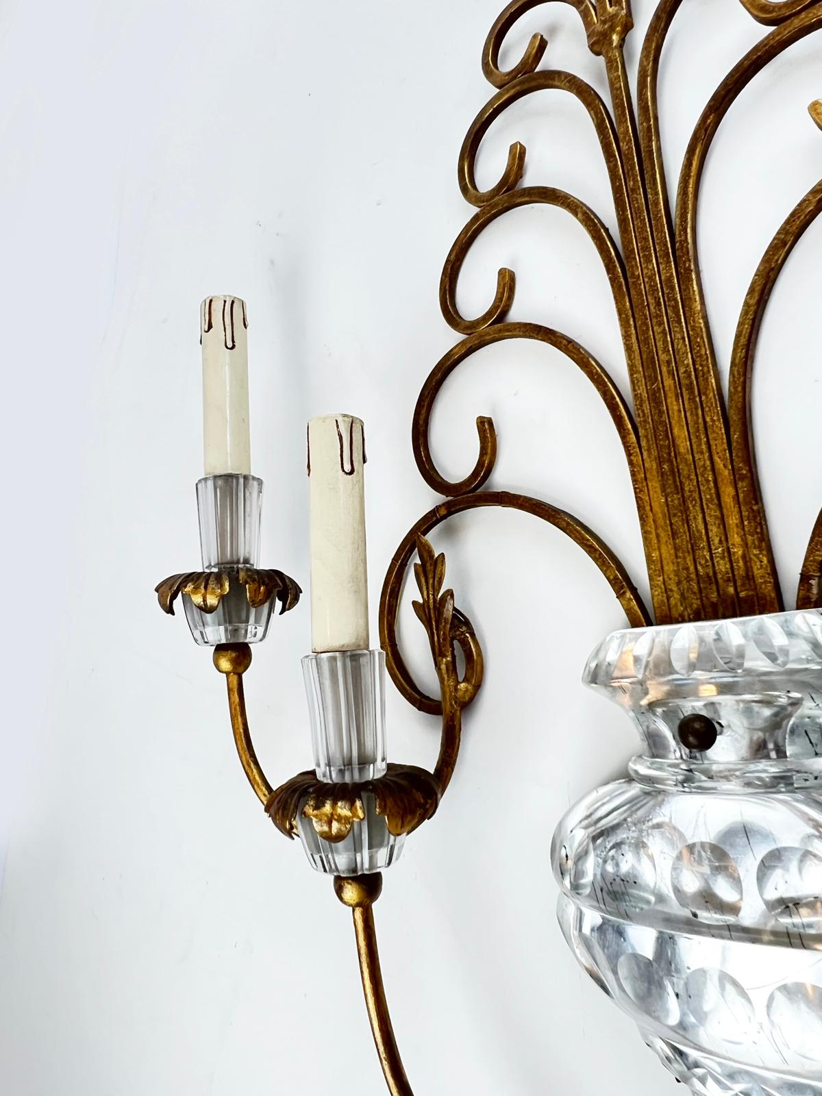 Pair of French, Four-Light Bagues-Style Sconces For Sale 3