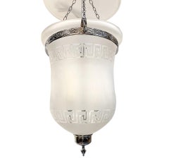 Pair of French Frosted Glass Lanterns, Sold Individually