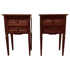Pair of French Fruit Wood Bedside Cabinets