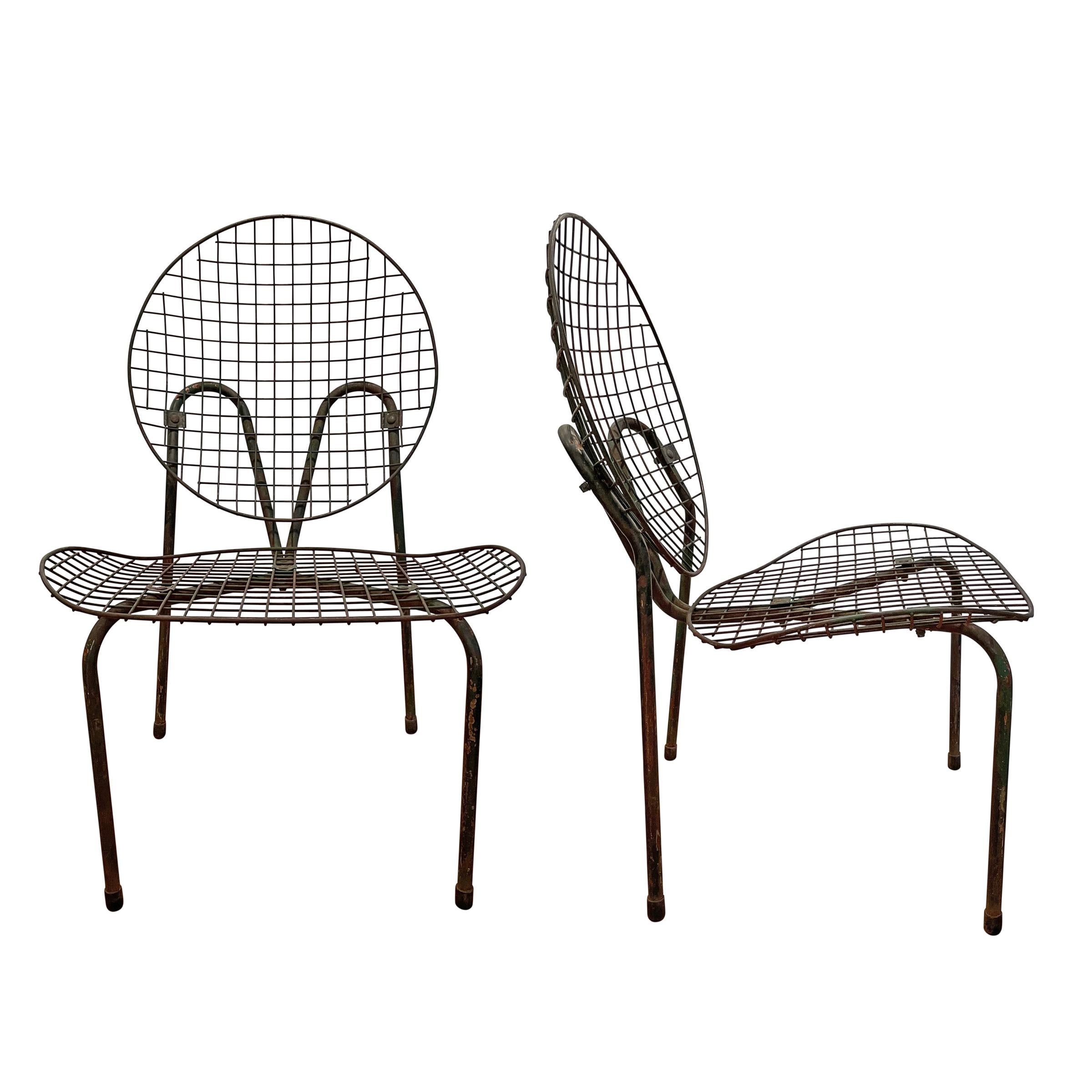 Modern Pair of French Garden Chairs