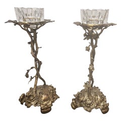 Paire de chandeliers français dorés
