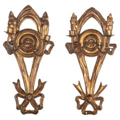 Pair of French Gilded Sconces