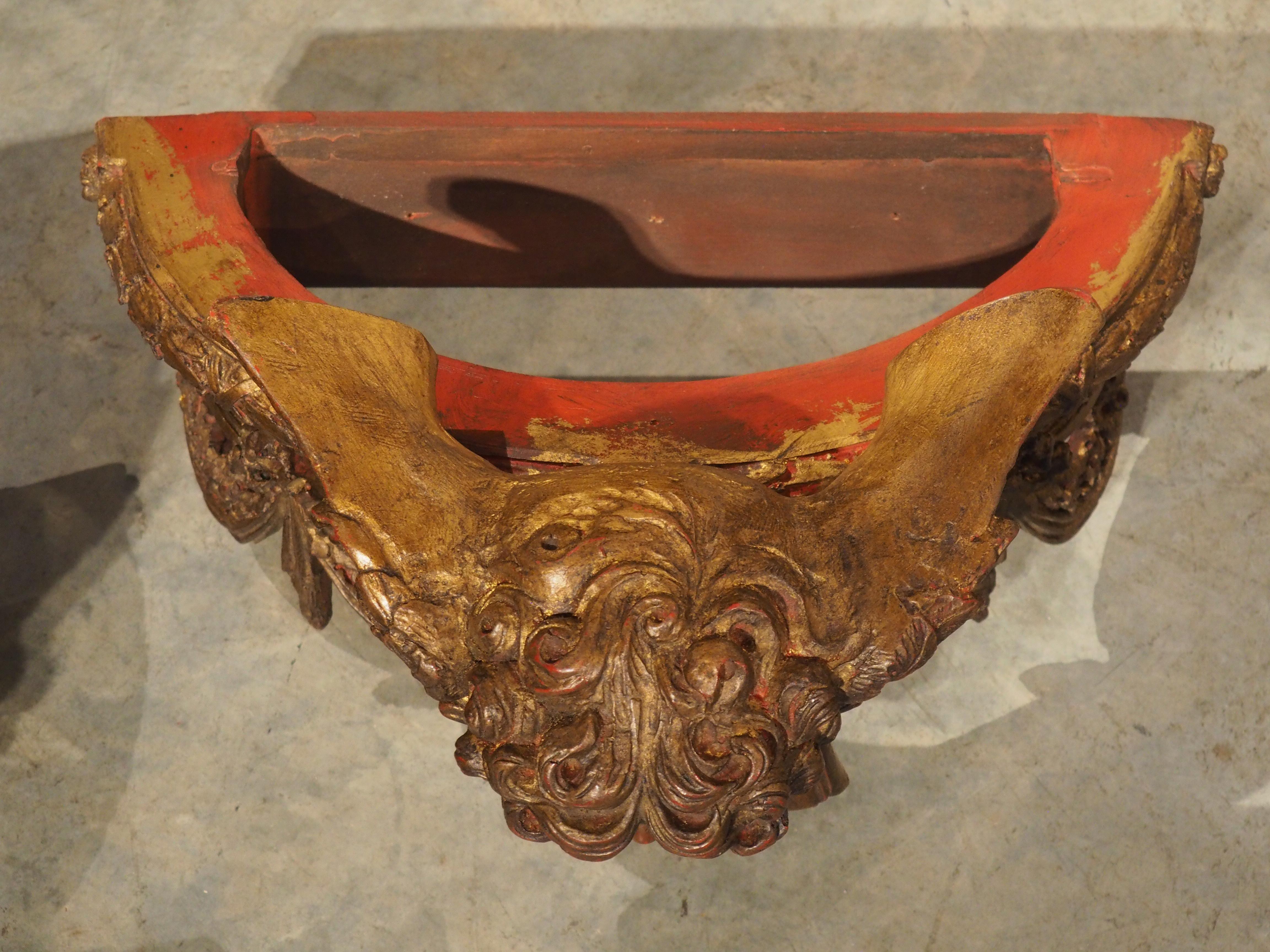 Pair of French Gilt and Polychrome Winged Cherub Ciels Du Lit, 20th Century 6