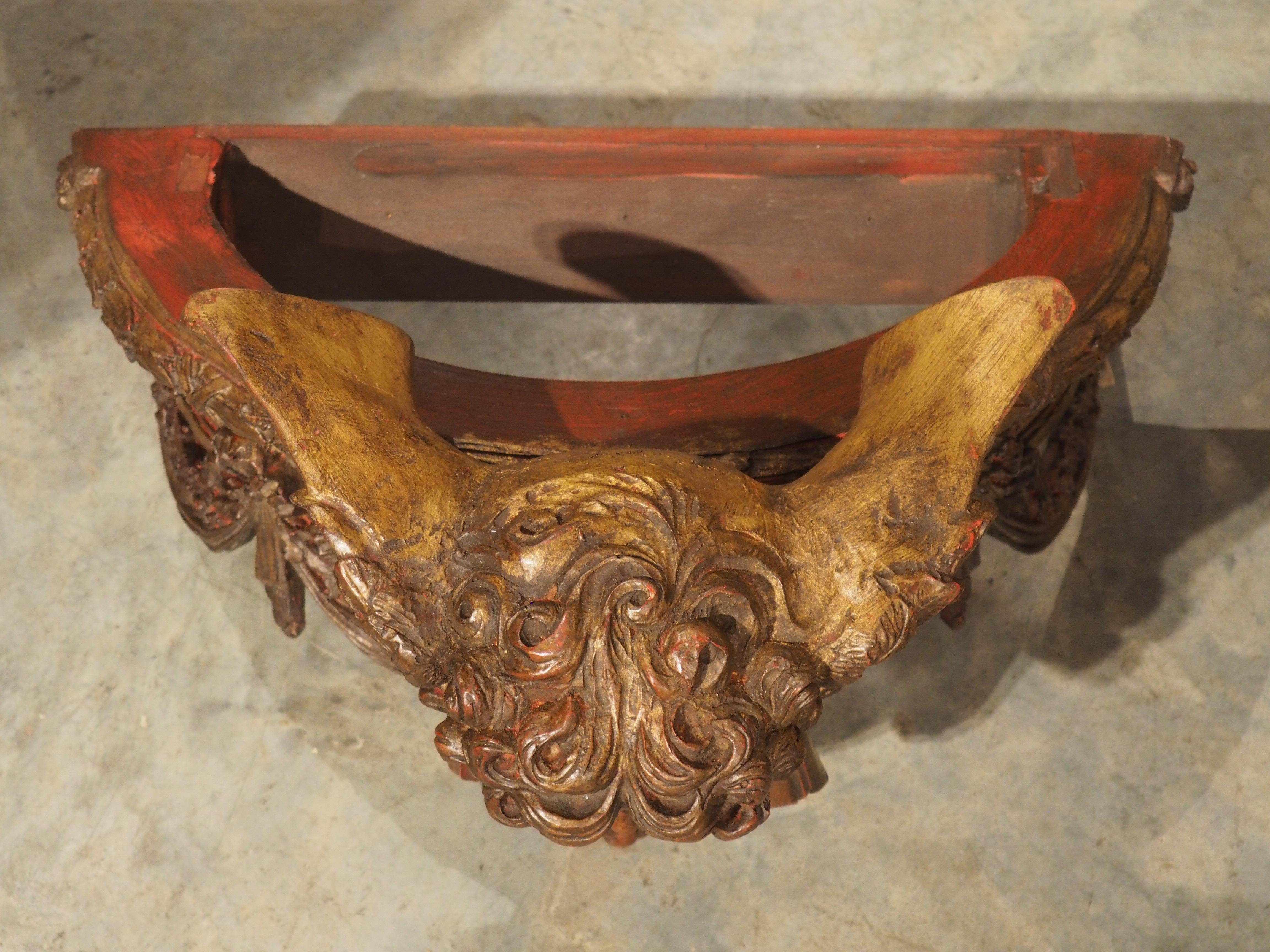 Pair of French Gilt and Polychrome Winged Cherub Ciels Du Lit, 20th Century 7