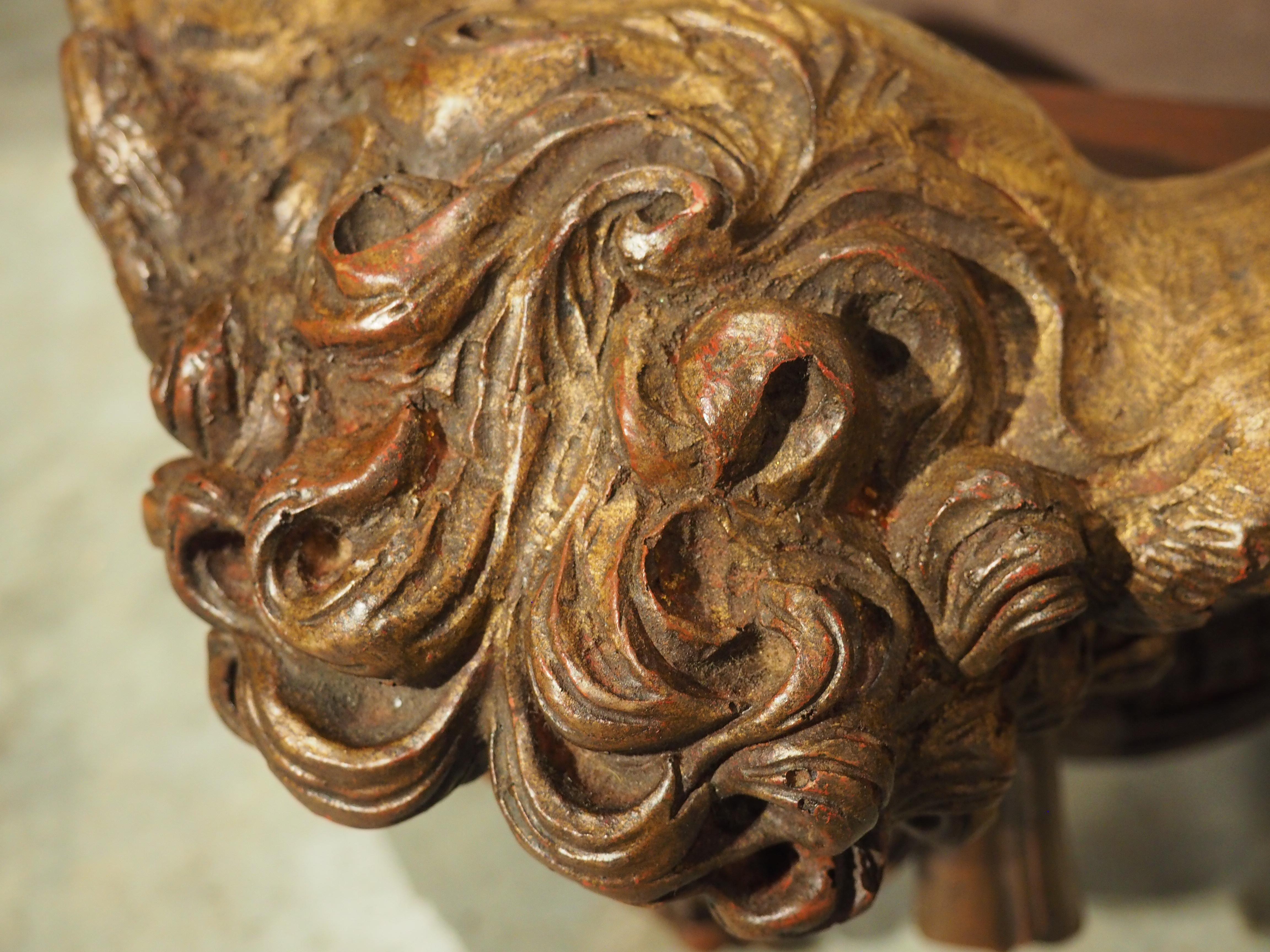 Pair of French Gilt and Polychrome Winged Cherub Ciels Du Lit, 20th Century 8