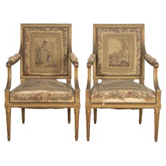 Pair of French Gilt Armchairs Pair of French Gilt Armchairs