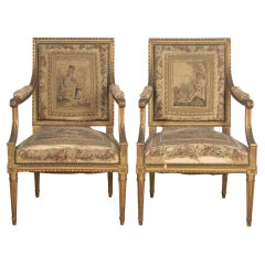 Pair of French Gilt Armchairs