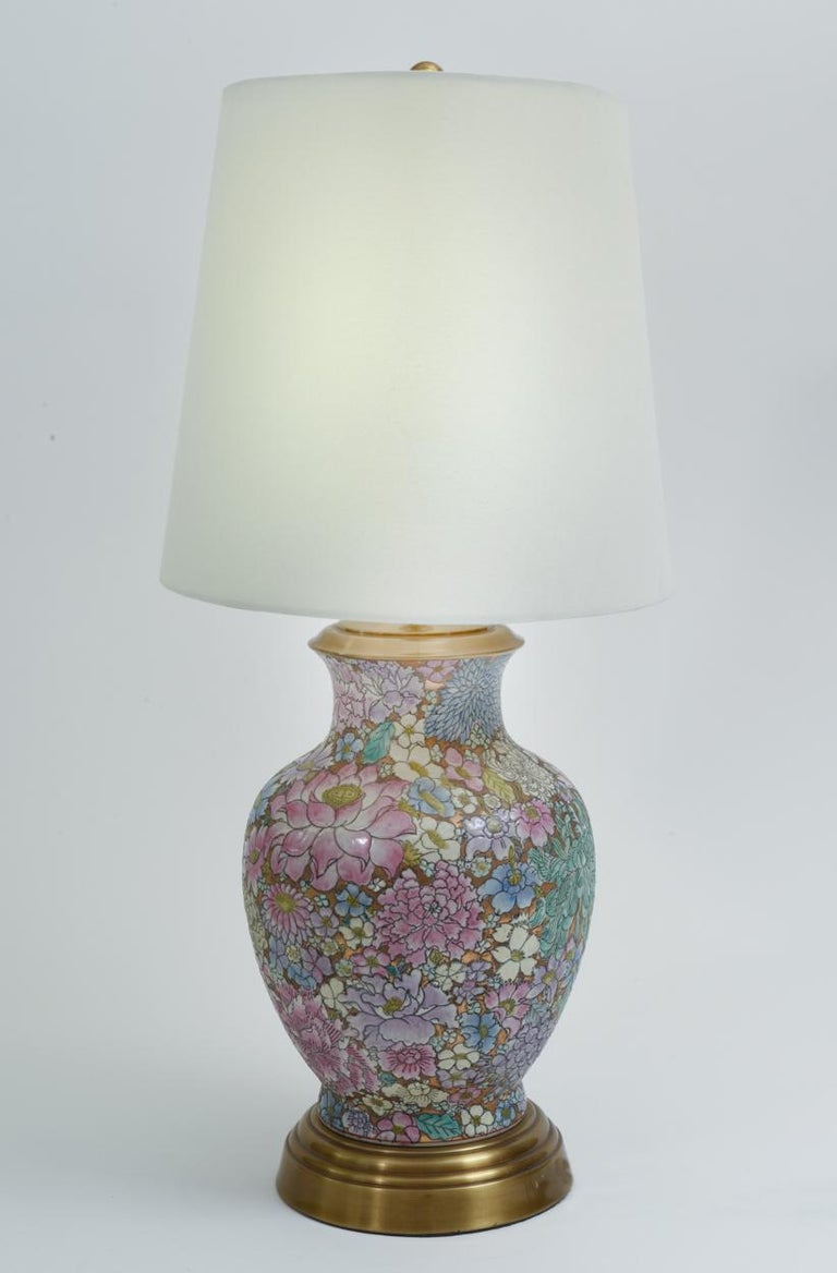 Pair French Gilt Base Cloisonné Enamel Table Lamps at 1stDibs