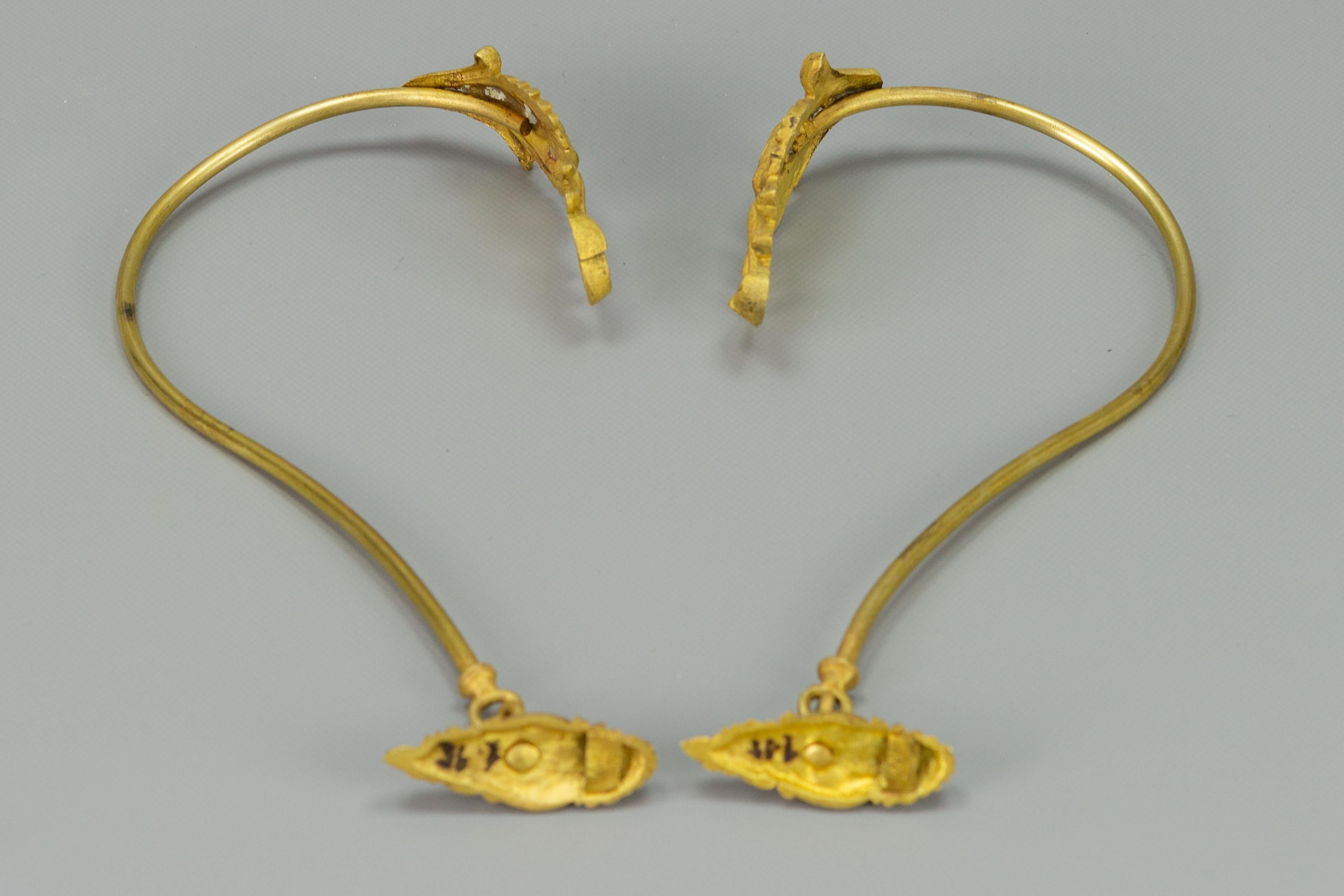 Pair of French Gilt Bronze and Brass Curtain Tiebacks or Curtain Holders 4