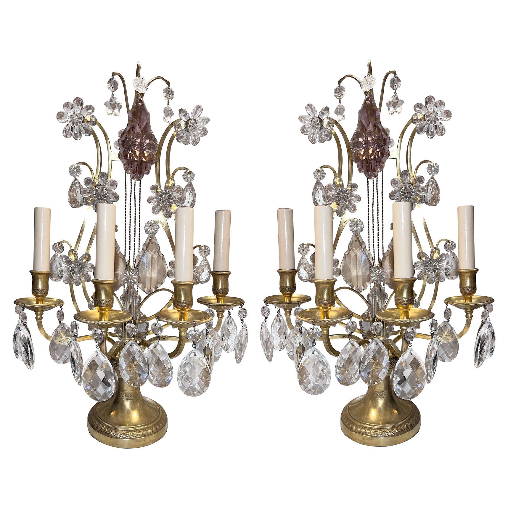 Pair of French Gilt Bronze Candelabra For Sale