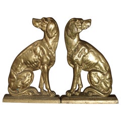 Pair of French Gilt Bronze Dogs, Mid-20th Century
