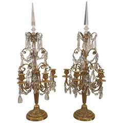 Pair of French Gilt Bronze Girandoles