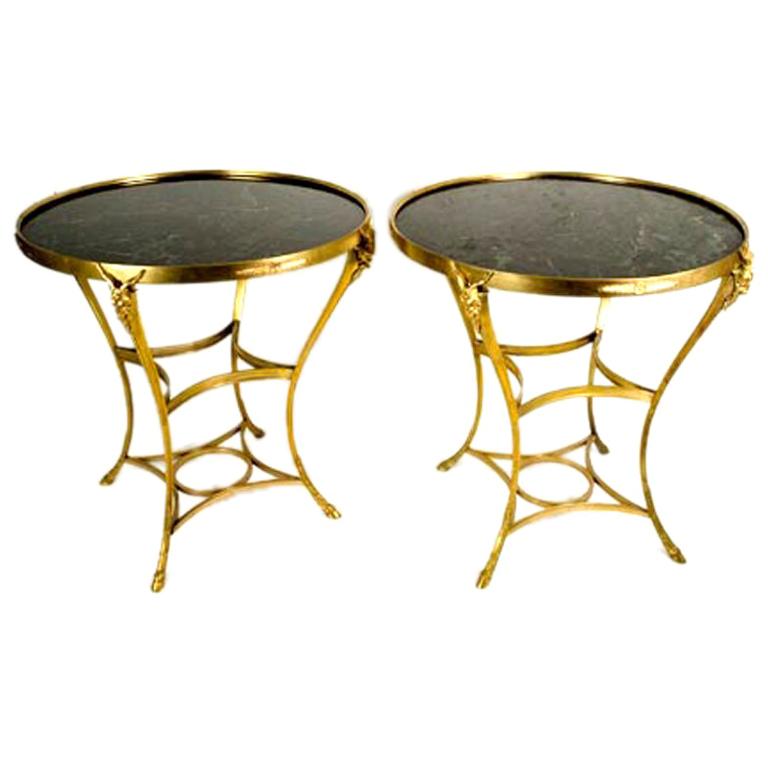 Pair of French Gilt Bronze Gueridons