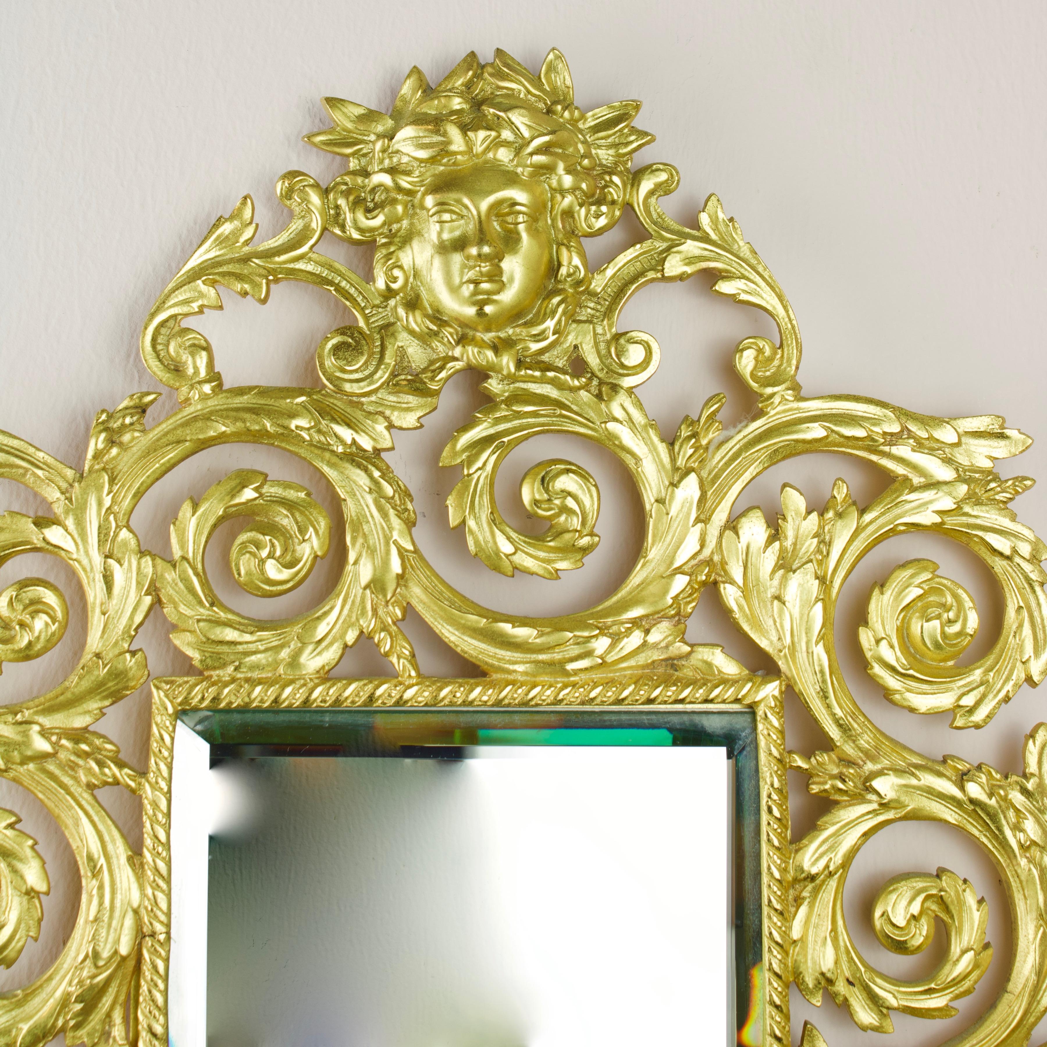 Pair of French Gilt Bronze Mirrored Louis XIV Wall Lights, Late 19th Century 2